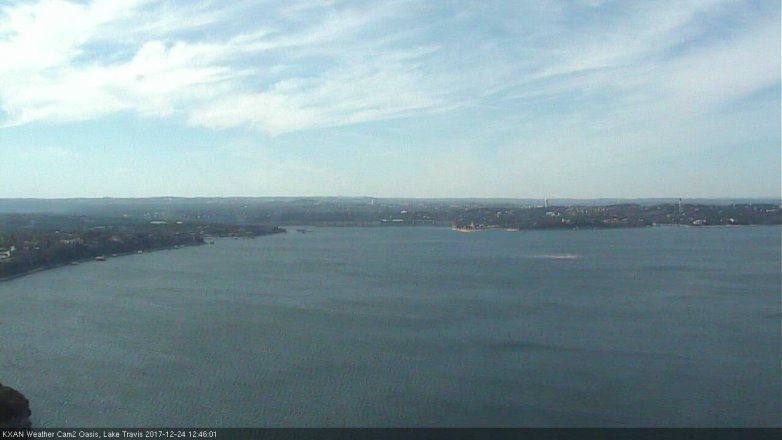 Lake Travis webcam, December 24, 2017 12:15 PM CT