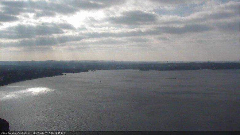 Lake Travis webcam, December 24, 2017 2:15 PM CT