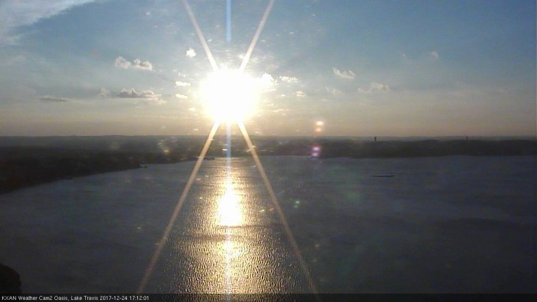 Lake Travis webcam, December 24, 2017 4:15 PM CT