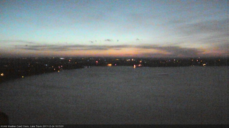 Lake Travis webcam, December 24, 2017 5:20 PM CT