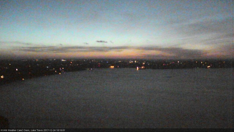 Lake Travis webcam, December 24, 2017 5:40 PM CT