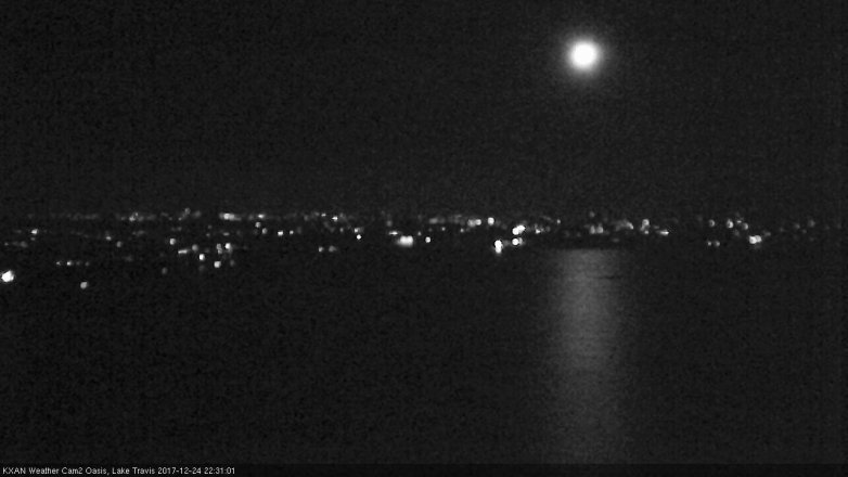 Lake Travis webcam, December 24, 2017 9:50 PM CT