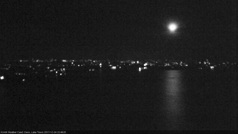 Lake Travis webcam, December 24, 2017 10:00 PM CT