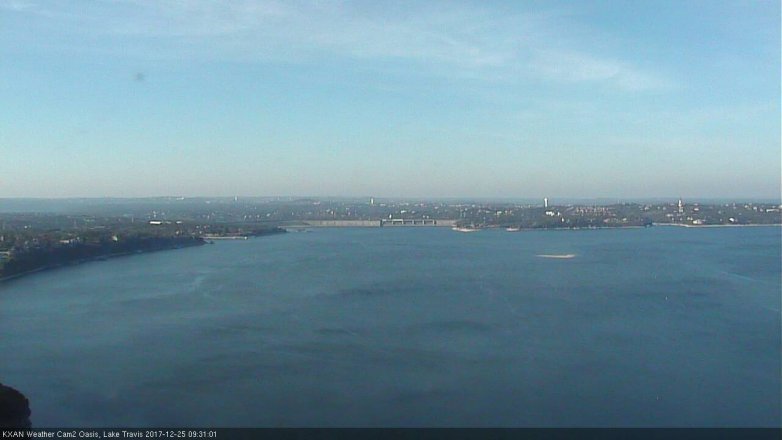 Lake Travis webcam, December 25, 2017 9:00 AM CT
