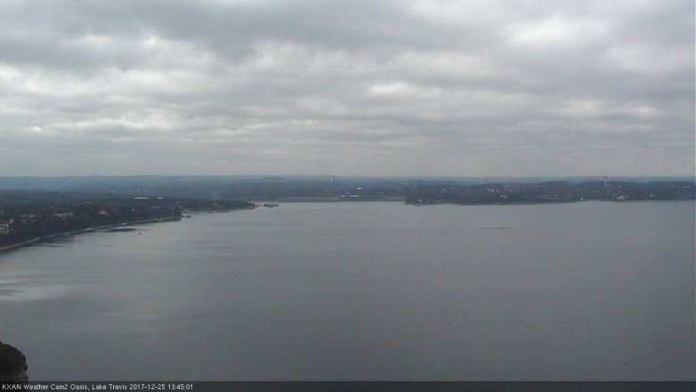 Lake Travis webcam, December 25, 2017 1:15 PM CT