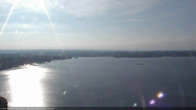 Lake Travis webcam, December 25, 2017 2:45 PM CT