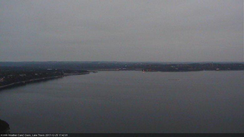 Lake Travis webcam, December 25, 2017 4:45 PM CT