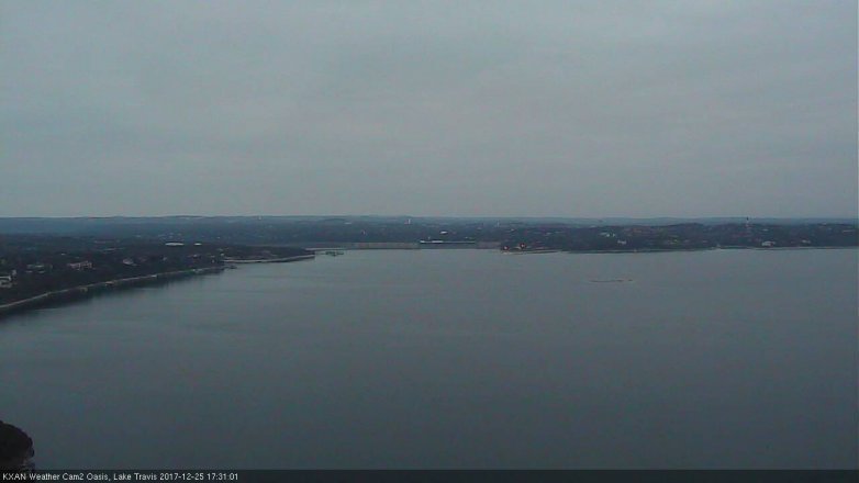 Lake Travis webcam, December 25, 2017 4:50 PM CT