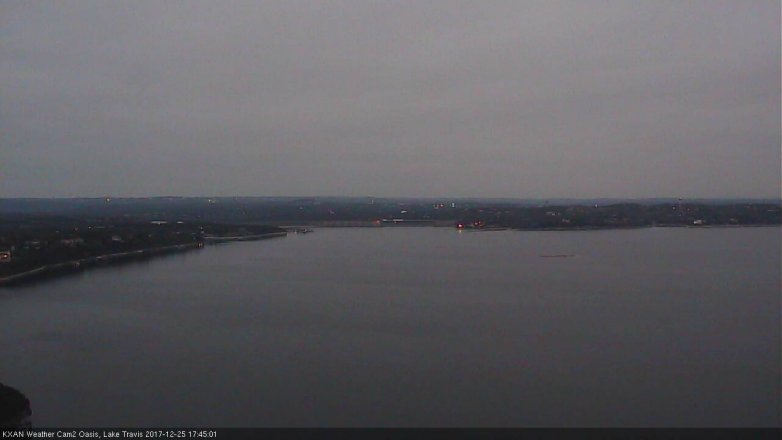 Lake Travis webcam, December 25, 2017 4:55 PM CT