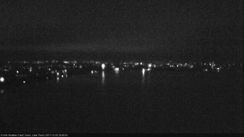 Lake Travis webcam, December 25, 2017 8:00 PM CT