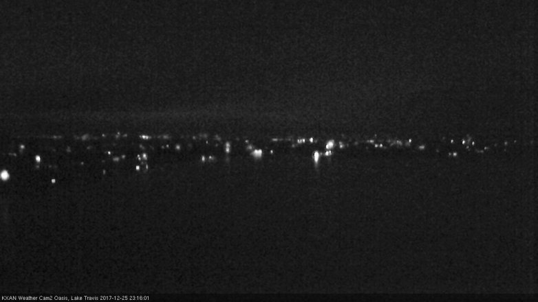 Lake Travis webcam, December 25, 2017 10:30 PM CT