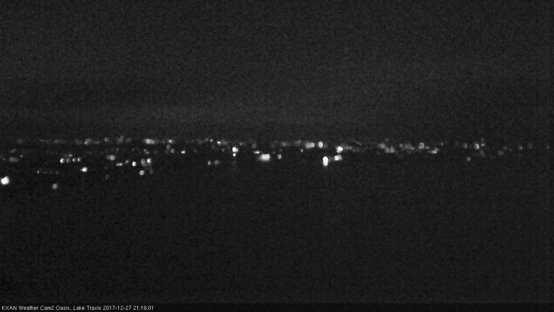Lake Travis webcam, December 27, 2017 8:30 PM CT