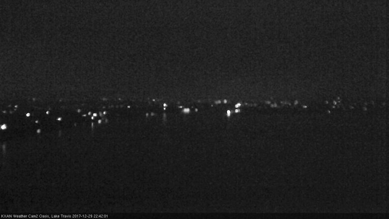 Lake Travis webcam, December 29, 2017 10:00 PM CT