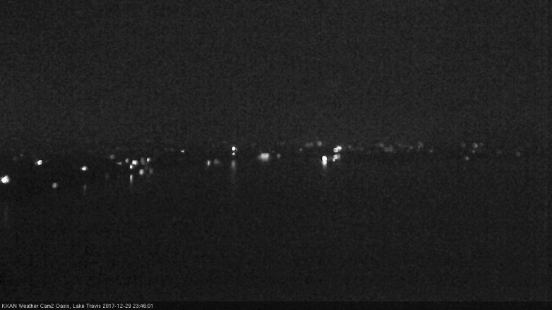 Lake Travis webcam, December 29, 2017 11:00 PM CT