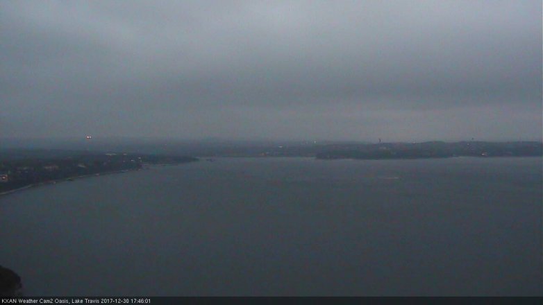 Lake Travis webcam, December 30, 2017 5:00 PM CT