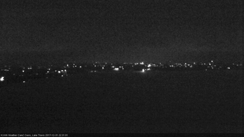 Lake Travis webcam, December 31, 2017 9:45 PM CT