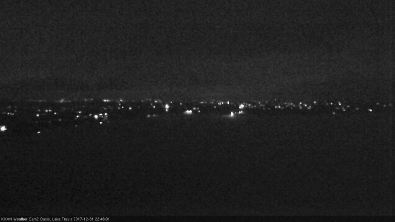 Lake Travis webcam, December 31, 2017 10:05 PM CT