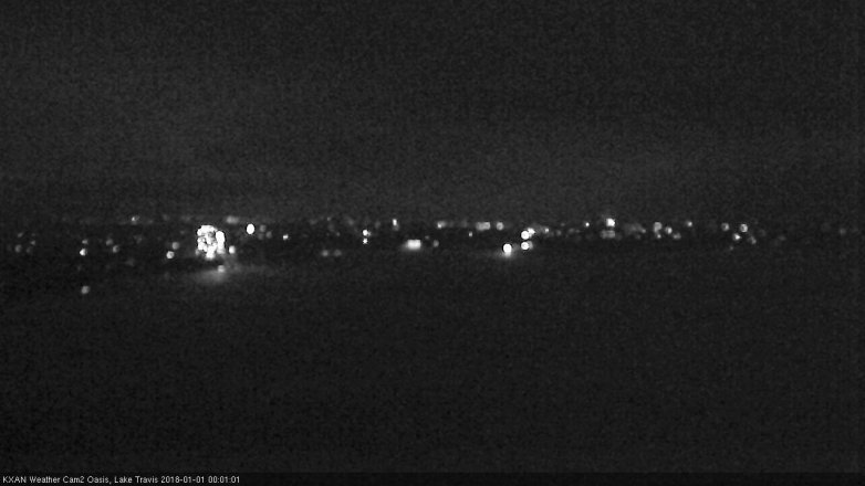 Lake Travis webcam, December 31, 2017 11:30 PM CT