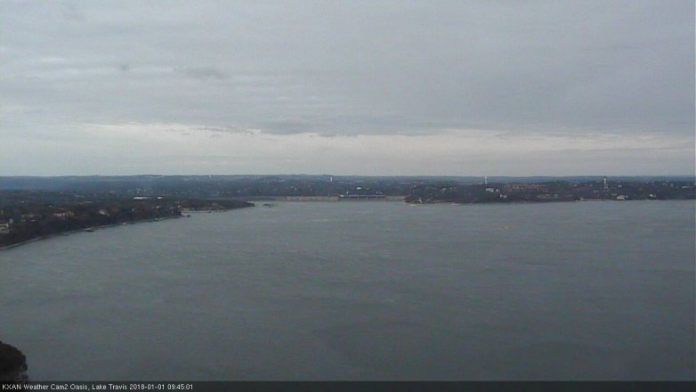 Lake Travis webcam, January 1, 2018 9:00 AM CT