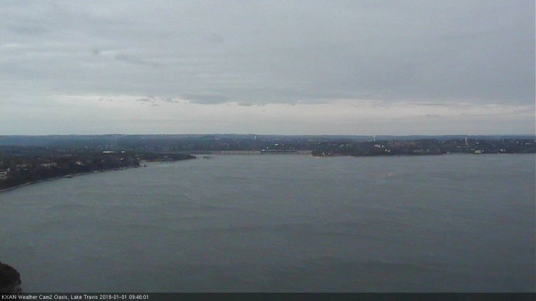 Lake Travis webcam, January 1, 2018 9:05 AM CT