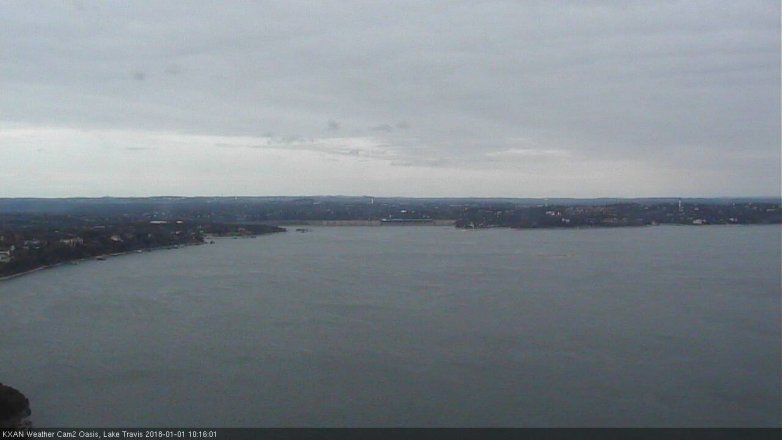 Lake Travis webcam, January 1, 2018 9:25 AM CT