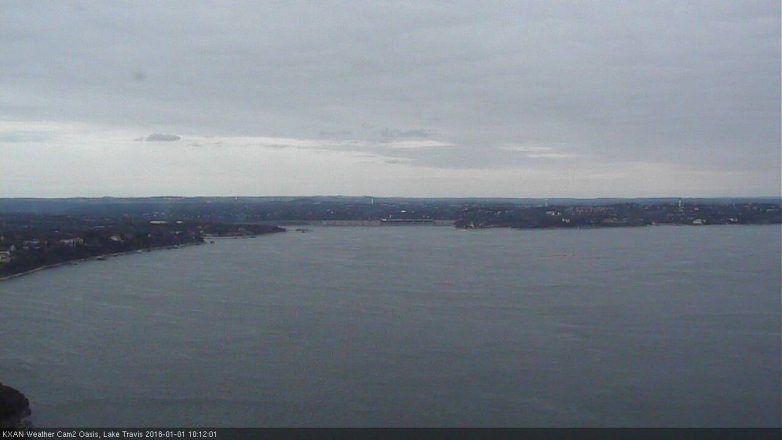 Lake Travis webcam, January 1, 2018 9:30 AM CT