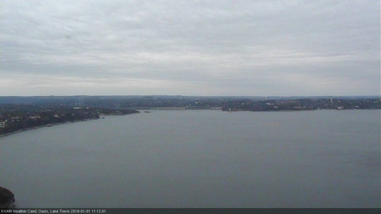 Lake Travis webcam, January 1, 2018 10:15 AM CT