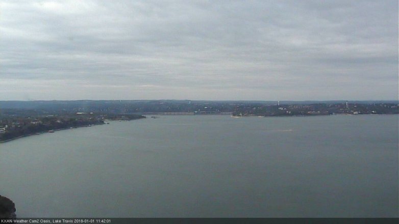 Lake Travis webcam, January 1, 2018 10:55 AM CT