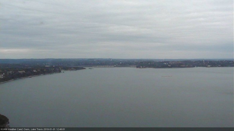 Lake Travis webcam, January 1, 2018 12:15 PM CT