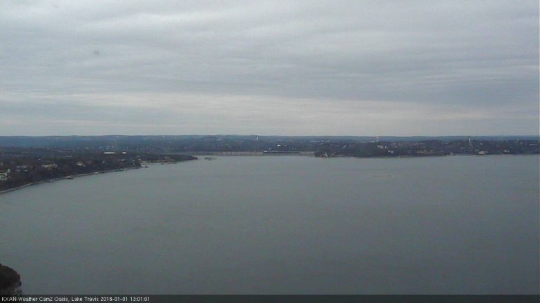 Lake Travis webcam, January 1, 2018 12:25 PM CT