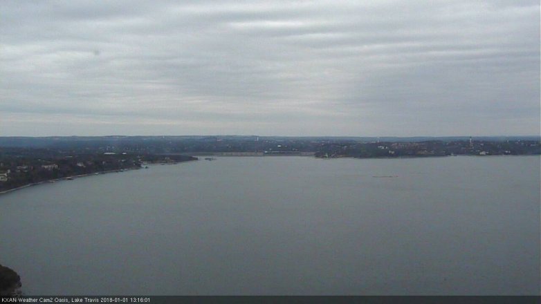 Lake Travis webcam, January 1, 2018 12:40 PM CT
