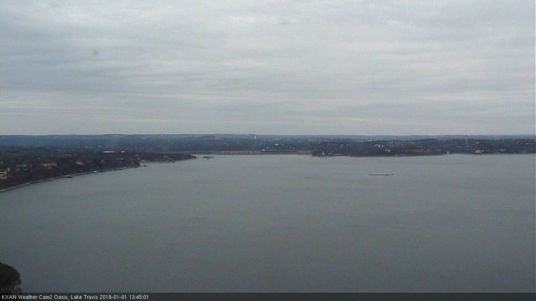 Lake Travis webcam, January 1, 2018 1:05 PM CT