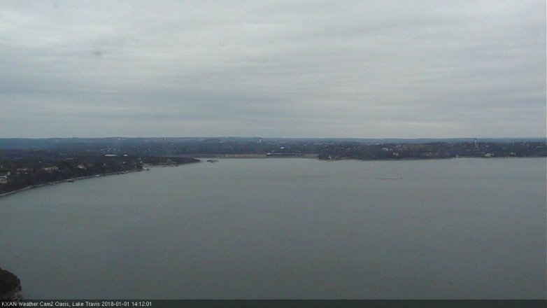 Lake Travis webcam, January 1, 2018 1:20 PM CT