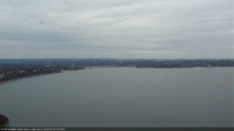 Lake Travis webcam, January 1, 2018 1:25 PM CT