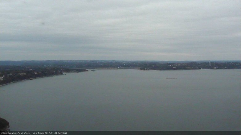 Lake Travis webcam, January 1, 2018 1:40 PM CT