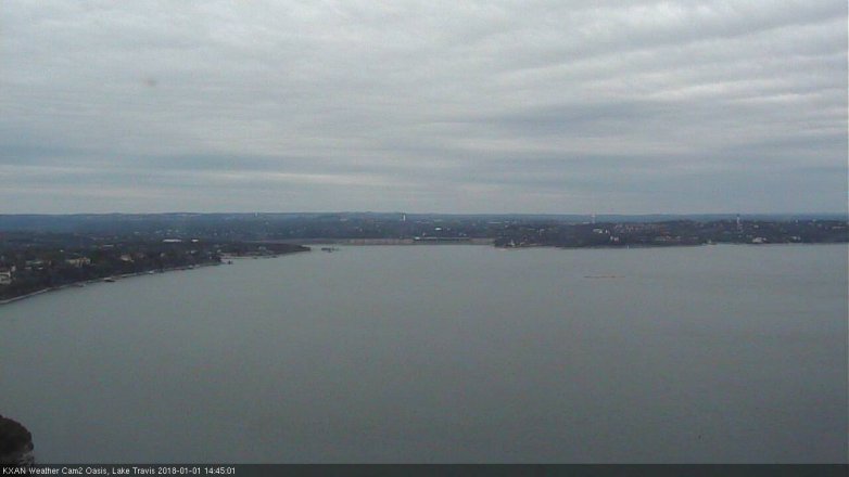 Lake Travis webcam, January 1, 2018 1:50 PM CT