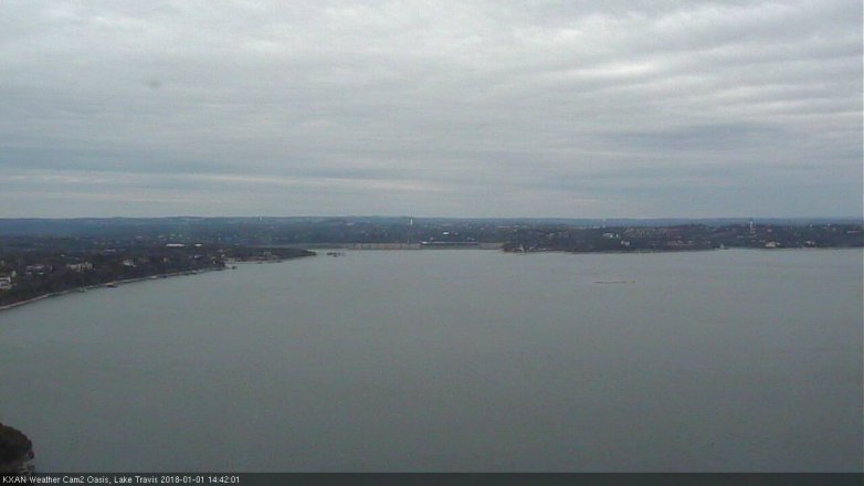 Lake Travis webcam, January 1, 2018 1:55 PM CT