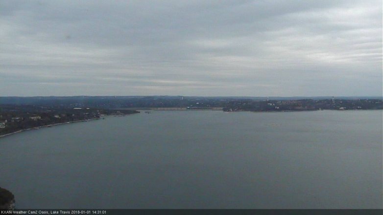 Lake Travis webcam, January 1, 2018 2:00 PM CT