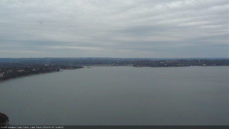 Lake Travis webcam, January 1, 2018 2:15 PM CT