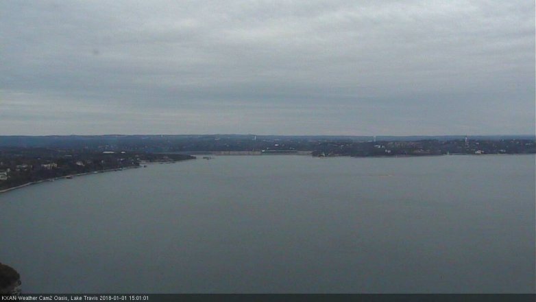 Lake Travis webcam, January 1, 2018 2:20 PM CT