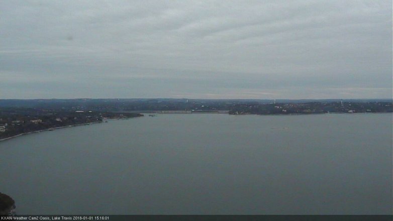 Lake Travis webcam, January 1, 2018 2:25 PM CT