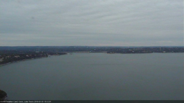 Lake Travis webcam, January 1, 2018 2:30 PM CT