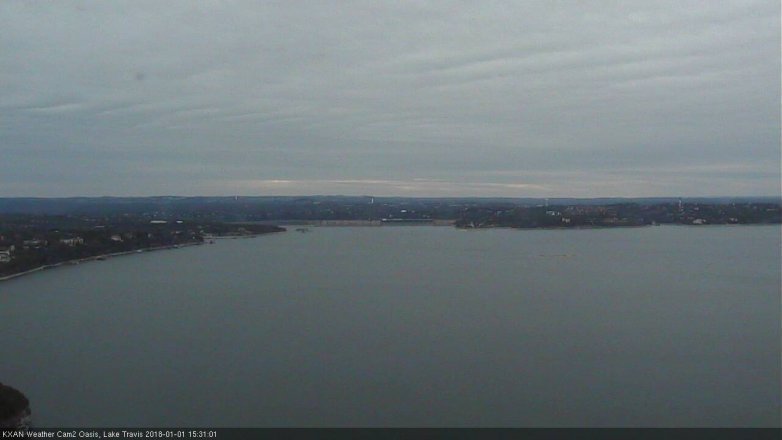 Lake Travis webcam, January 1, 2018 2:45 PM CT
