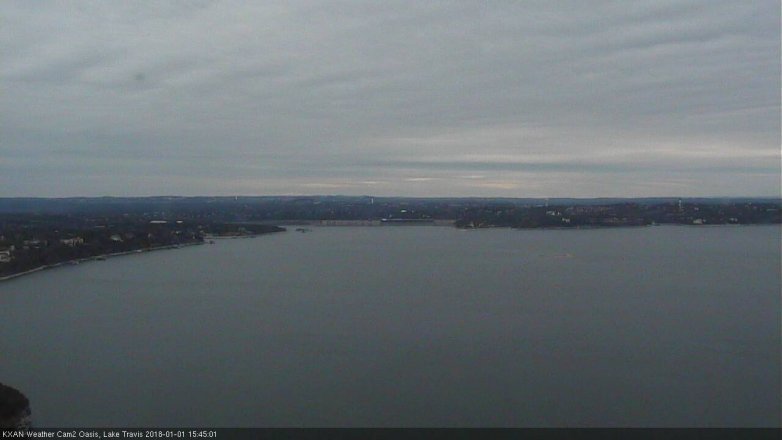 Lake Travis webcam, January 1, 2018 2:55 PM CT