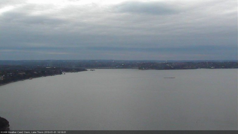 Lake Travis webcam, January 1, 2018 3:30 PM CT