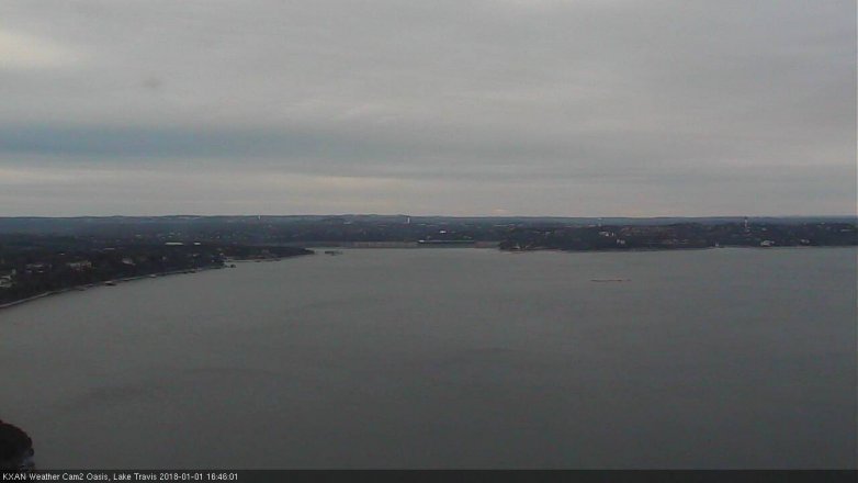 Lake Travis webcam, January 1, 2018 3:50 PM CT