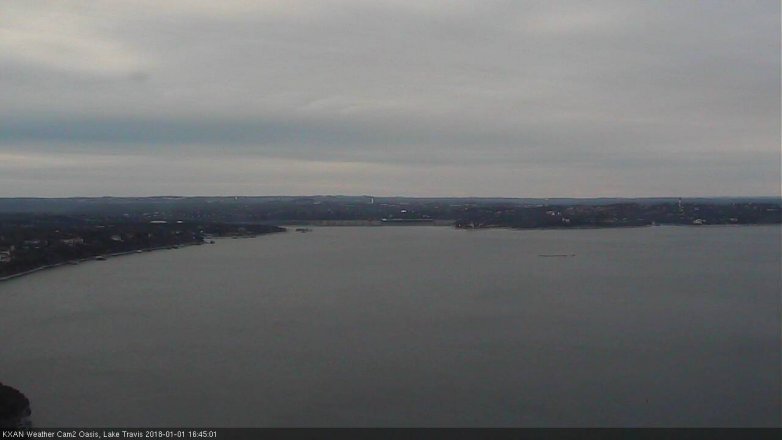 Lake Travis webcam, January 1, 2018 3:55 PM CT