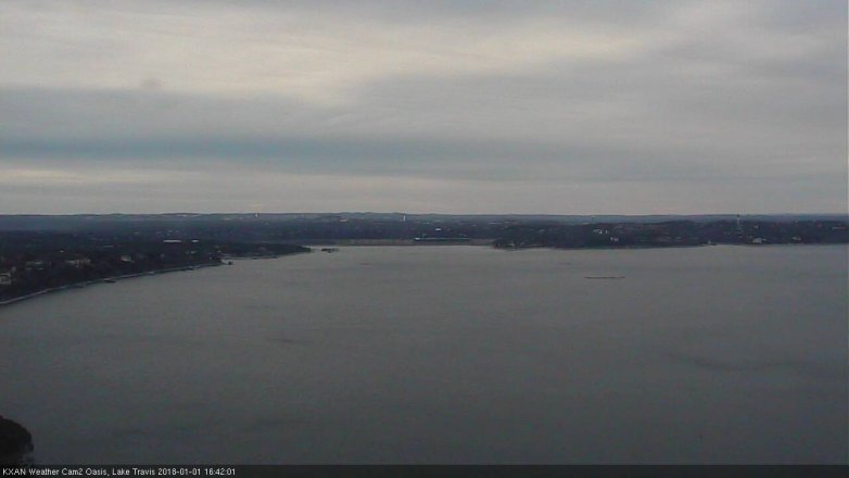 Lake Travis webcam, January 1, 2018 4:05 PM CT