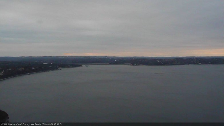 Lake Travis webcam, January 1, 2018 4:15 PM CT