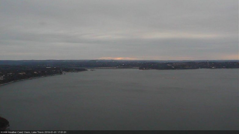 Lake Travis webcam, January 1, 2018 4:25 PM CT